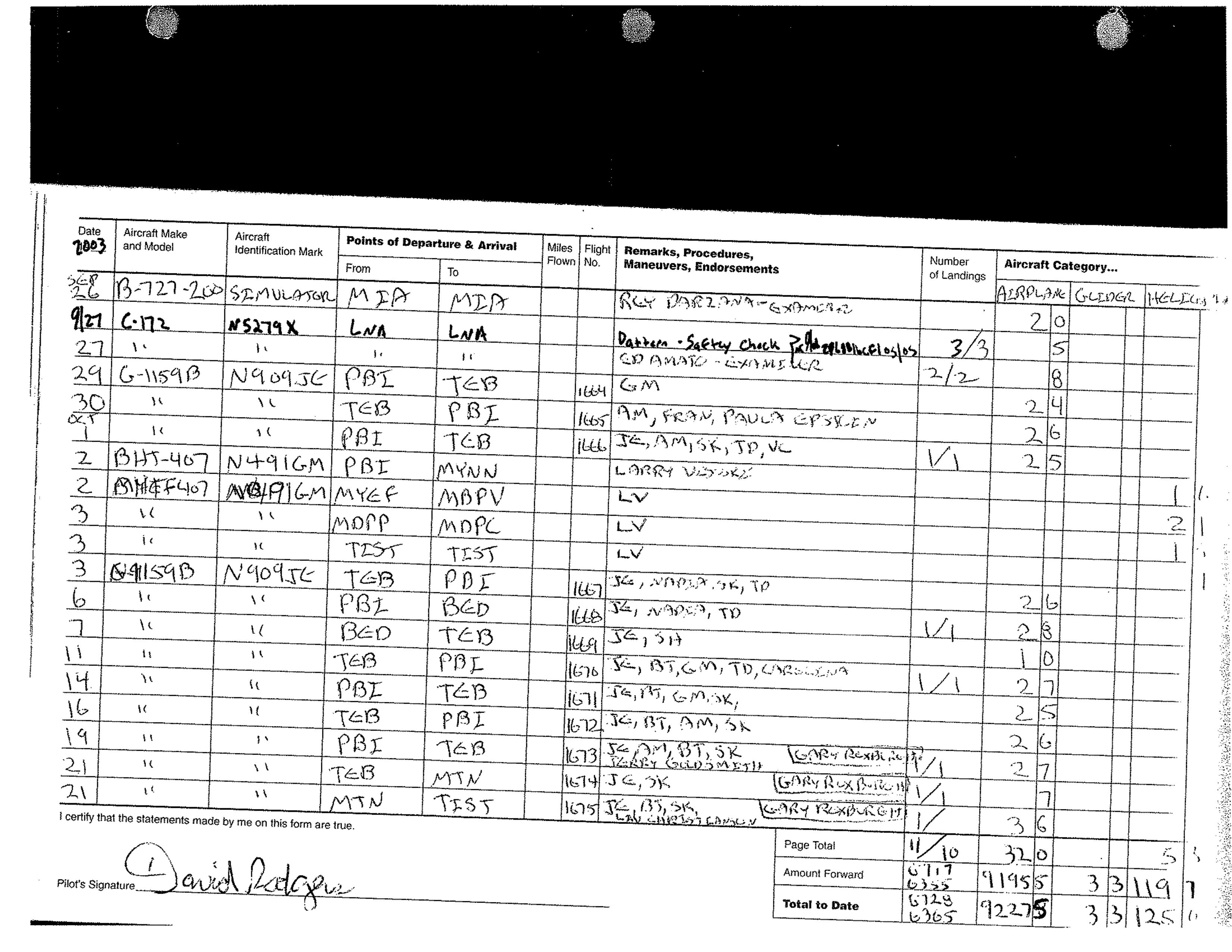 Flight Manifests Page 21 Epstein s Black Book